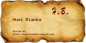 Hust Bianka névjegykártya